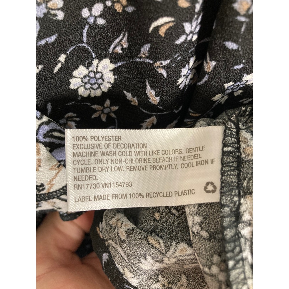 Knox Rose Black Floral Maxi Dress with Cream & Blue Trim - Picture 7 of 9